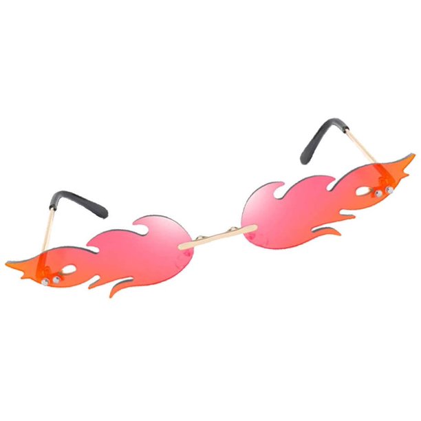 Fire Flame Sunglasses Novelty Rimless Fire Shaped Glasses Novelty