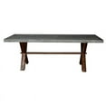 thumbnail image 4 of Rustic Homes Kayden 84"W Concrete Coated Trestle Dining Table w/Wood Base Gray, 4 of 4