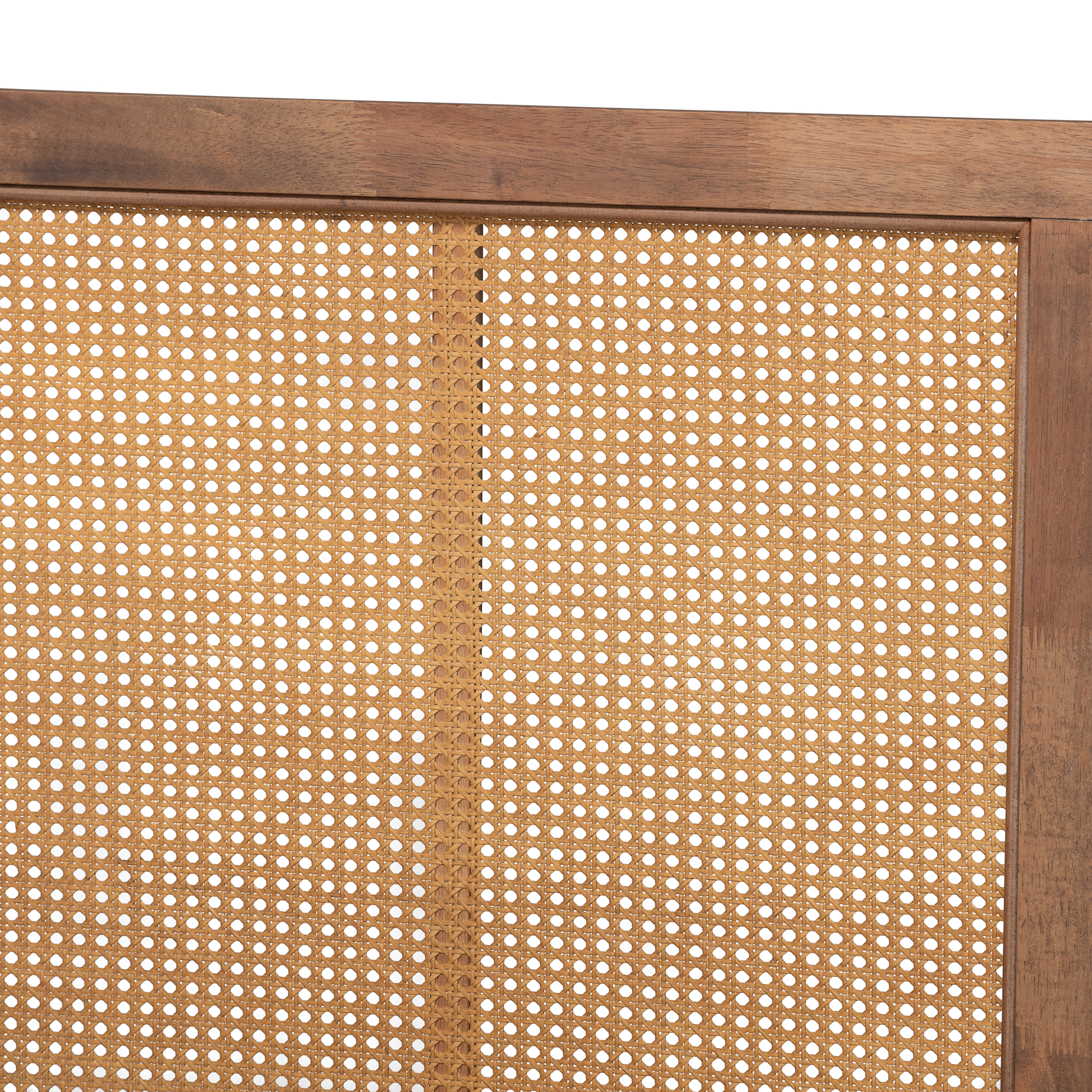 Baxton Studio Malia Contemporary Engineered Wood Back Support Canopy Bed, Queen, Walnut Brown