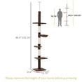 thumbnail image 3 of PawHut 8.5ft Cat Climbing Tree 5-Tier Kitty Activity Center, Brown, 3 of 10