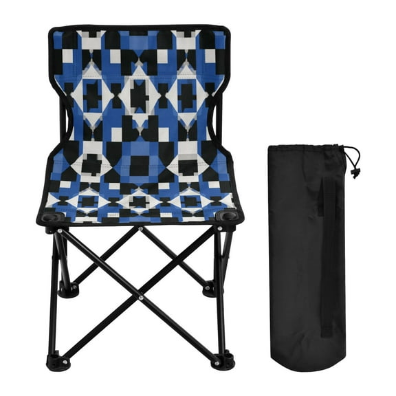 Folding Chair Camping Chair For Camping Picnicking Outdoor Beach and Travel Tricolor Symmetrical Plaid