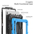 thumbnail image 6 of Case for Samsung Galaxy Tab S8 Plus/S7 FE/S7 Plus 12.4 Inch with Screen Protector, 360 Degree Rotating Kickstand Hand Strap Heavy Duty Shockproof Cover with Shoulder Strap, Sky Blue, 6 of 7