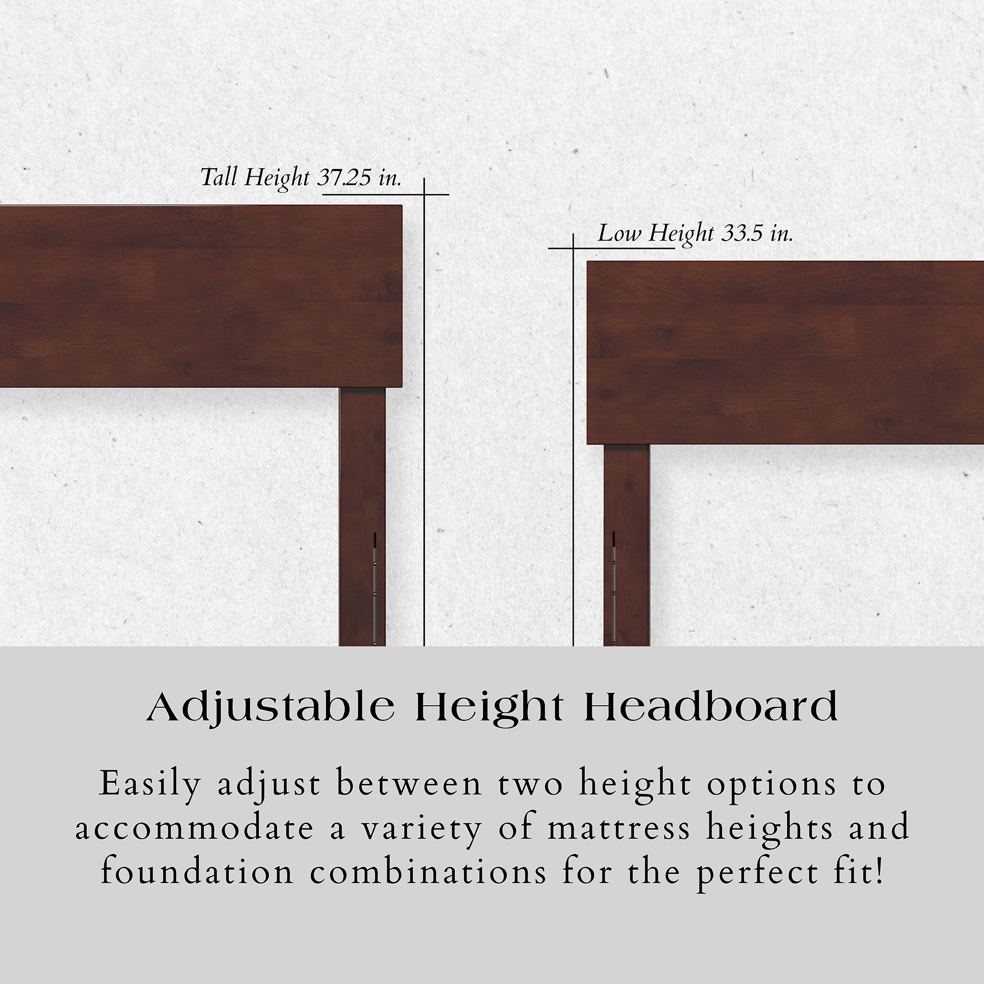 AFI Orlando Twin Modern Solid Wood Panel Headboard with Attachable Charger, Walnut