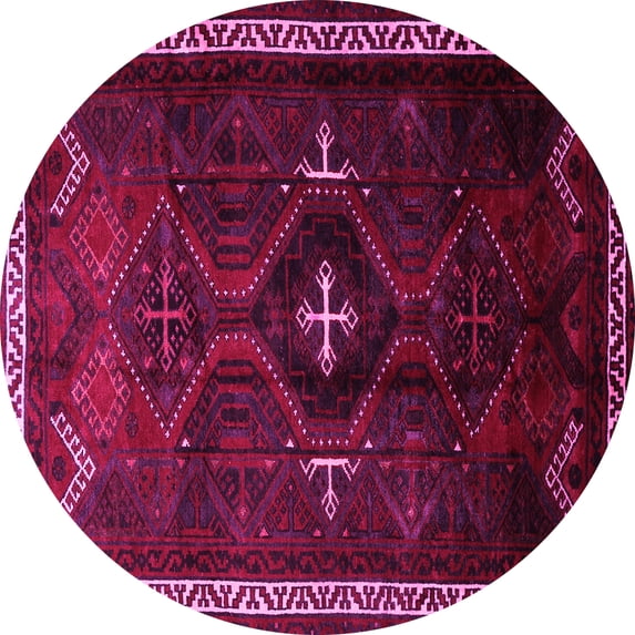 Ahgly Company Indoor Round Persian Pink Traditional Area Rugs, 8' Round
