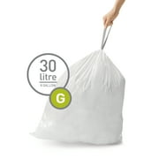 simplehuman Code G Custom Fit Liners, 30 Liter / 8 Gallon, 60 Count