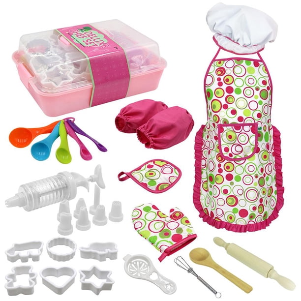 Juego De 30 Disfraces De Chef Para Niños, Juego De Cocina Para Niñas, Kit De Horneado, Incluye Sombrero De Chef, Delantal, Manopla De Horno, Batidora De Mano, Sombrero De Chef, Delantal, Manopla Speravity HA020020-00