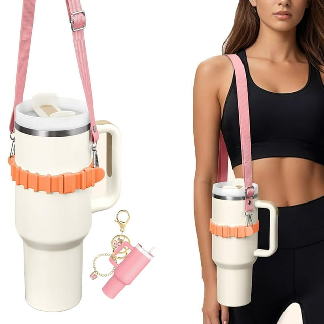 "Premium Silicone Bottle Strap Set - Adjustable Shoulder Sling for Stanley 40oz/30oz Tumblers & IceFlow Bottles"
"Versatile Water Bottle Carrier - Food Grade Silicone Handle for Stanley Quencher &