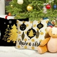 thumbnail image 5 of Merry Christmas Decorative Throw Pillow Covers 18 x 18 Set of 4, Xmas Tree Deer Ornament Golden Black Outdoor Pillowcase, Polka Dot Stripe Winter Holiday Farmhouse Cushion Case Home Decor, 5 of 6