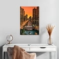 thumbnail image 2 of Elephant Stock Chicago River Wall Art - Vertical Canvas Wall Art - Living Room Wall Decor - Places Canvas - Orange And Teal Decor - 16" x 24", 2 of 8