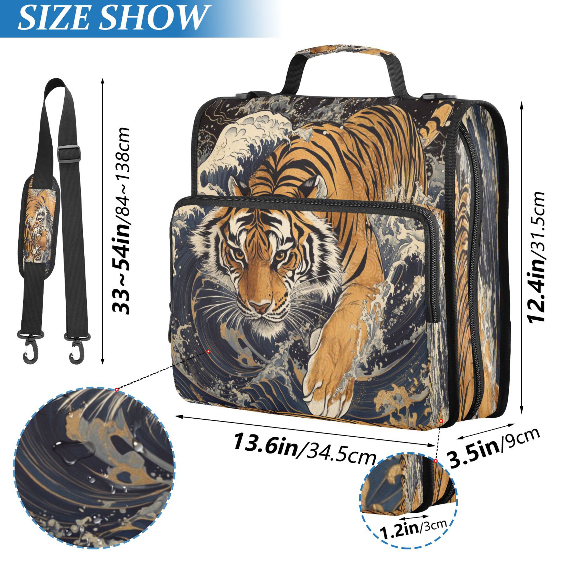 YAZAOO Zipper Binder trapper keeper Documents Organized Design Strength Of The Seas Printed