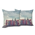 thumbnail image 6 of Ambesonne Fantasy Throw Pillow Cover 2 Pack, City of Old Books Birds, 24", Red and Blue, 6 of 6