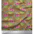 thumbnail image 1 of Soimoi polyester Crepe Fabric Leaves & Floral Print Fabric by the Yard 52 Inch Wide, 1 of 3
