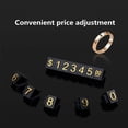 thumbnail image 4 of 20 Sets Price Display Square Adjustable Price Tag for Price Display Counter Stand Number Letter Dollar Price Block Kit M,20 x Price Block Kit,Black & Gold, 4 of 6