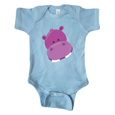 

Inktastic Cute Purple Hippo Head Gift Baby Boy or Baby Girl Bodysuit