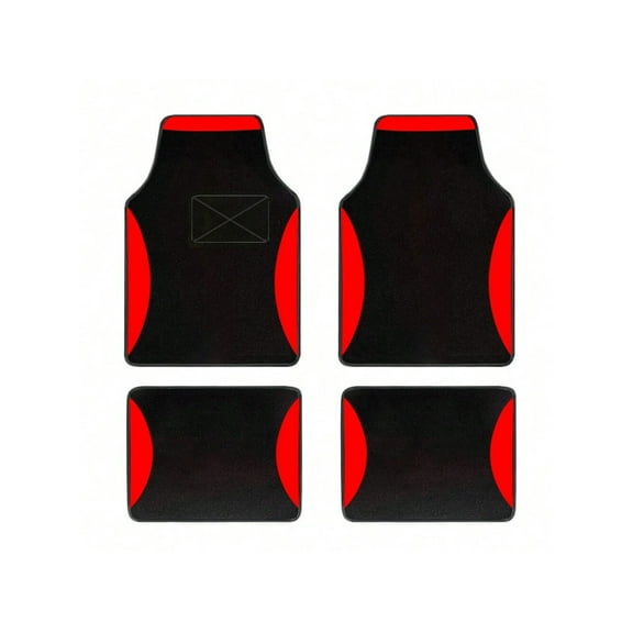 Leadwolf Car Floor Mats universal Full Coverage Auto Floor Mats All Weather Luxury Floor Liners Anti - Slip Car Mats Protector Car Carpet Red 4PCS