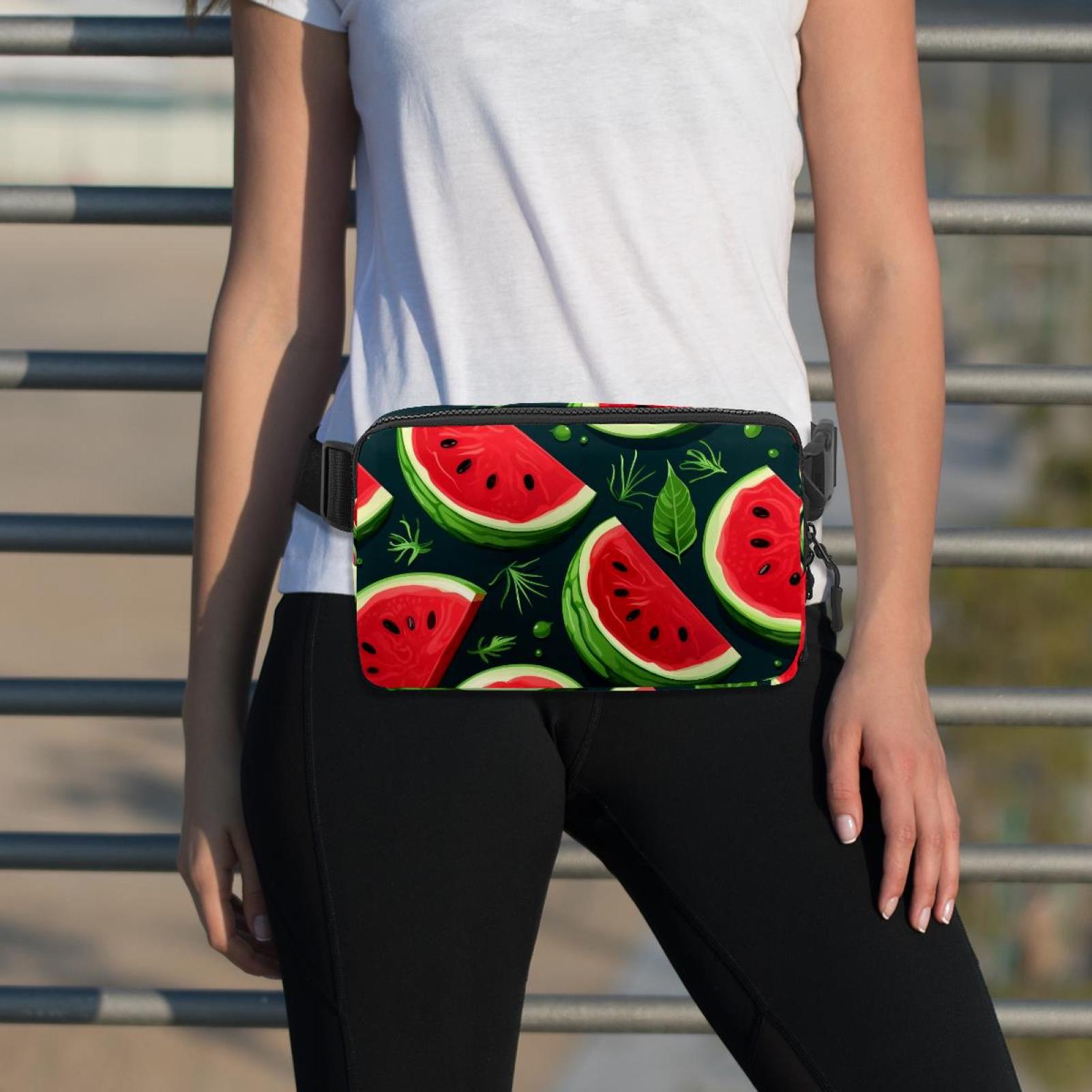 Watermelon Lightweight, Adjustable Running Belt with Extension Strap, Unisex Waist Bag, Fanny Pack, Cross Body Bag