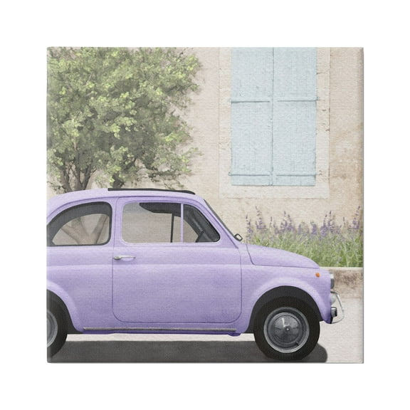 Stupell Industries Antique Purple Buggy Transportation Painting Gallery Wrapped Canvas Print Wall Art, 17 x 17