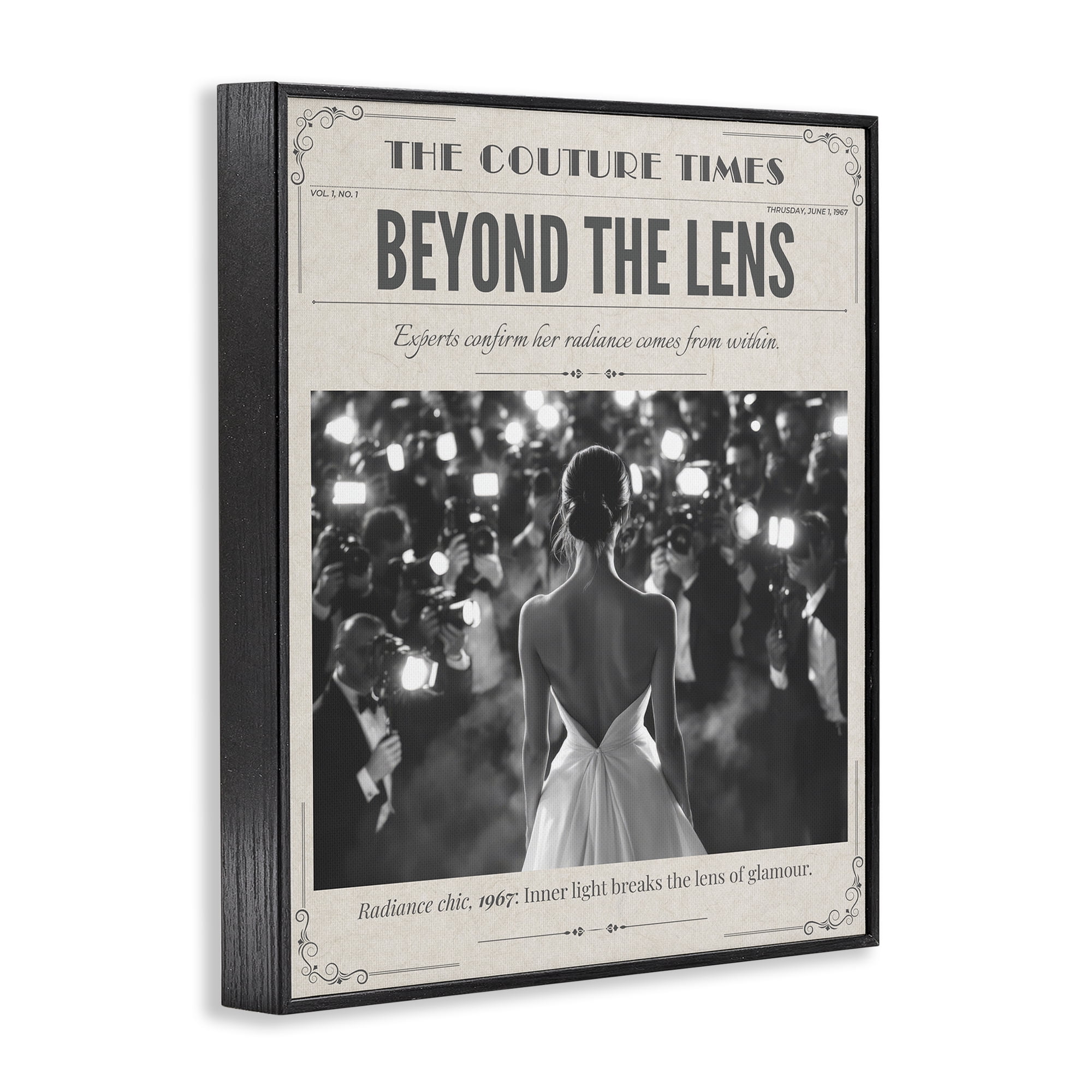 The Couture Times Magazine Black Framed Giclee Art, design by A Barefoot Stylist