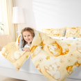 thumbnail image 5 of Manfei Kawaii Orange Cat Queen Bedding, Dreamy Stars Starry SKy Bedding Comforter Set Queen, Cream Yellow, Polkadot Reversible, 7-Piece, 5 of 6