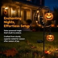 thumbnail image 2 of Clearance 35" Halloween Solar Pumpkin Moon Garden Stake Light with Black Cat Outdoor Waterproof LED Yard Decoration Hanging Jack-o'-Lantern for Garden, Patio, Walkway, Porch (A), 2 of 8
