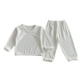 thumbnail image 1 of ameIAEA Infant Baby Boy Fall Outfit Set Solid Color Long Sleeve Tops Pants Cute Toddler Winter Clothes, 1 of 7