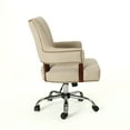 thumbnail image 4 of May Traditional Fabric Adjustable Swivel Home Office Chair, Wheat and Chrome, 4 of 9