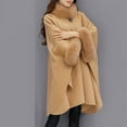 thumbnail image 6 of Lovskoo 2024 Womens Winter Coats Open Front Wrap Coat Pea Coat Keep Warm Jacket Casual Woolen Outwear Collar Cardigan Cloak Coat Trench Coat Overcoat Khaki, 6 of 9