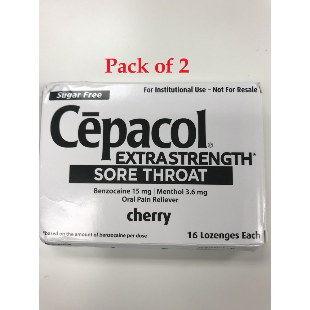 Cepacol Extra Strength Sore Throat, Cherry, 16 Lozenge (Pack of 2