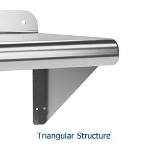 Stainless Steel Shelf,Wall Mounted Commercial Stainless Steel Shelves with Backsplash & Brackets,Heavy-Duty Floating Metal Shelving for Restaurant Kitchen Garage Utility Room