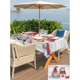 thumbnail image 4 of Outdoor Tablecloth with Umbrella Hole and Zipper, Christmas Gnomes Rectangle Table Cloth 54x80 Inch Waterproof Tablecloth, Grey Wooden Vintage Snowflake Picnic Table Cover for Patio Camping, 4 of 7