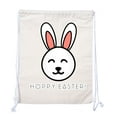 thumbnail image 2 of Easter Basket Backpack Bulk Cotton Drawstring Cinch Bags Easter Bunny Gift Bags - Hoppy Easter, 2 of 2