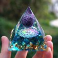 thumbnail image 3 of Amethyst Crystal Healing Orgonite Pyramid Obsidians Chakra Energy Orgone Stones, 3 of 8