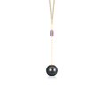 thumbnail image 2 of ANGARA Tahitian Cultured Pearl & Amethyst Lariat Necklace in 14K Yellow Gold for Women | June Birthstone, Birthday, Anniversary, Jewelry Gift for Women | Pearl Necklace, 2 of 5