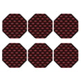 thumbnail image 2 of Pofeuu Red Beautiful Lips Print Leather Coasters Set of 6, Round Cups Mugs Mat Pad for Home Kitchen Heat Resistant Drink Coasters,Octagon, 2 of 7