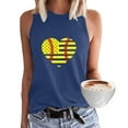 thumbnail image 2 of EQWLJWE Hauts d'Été pour Femmes Hauts pour Femmes Liquidation Mode Femmes Impression Col Rond Sans Manches Chemises à Blocs Tunique Tee Tops, 2 of 5