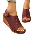 thumbnail image 4 of Fashion Orthopedic Sandals for Womens Plus Size Versatile Hollow Buckle Fish Mouth Spring And Summer Thick Bottom Wedge Sandals, 4 of 6