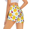 thumbnail image 3 of Sigee Strawberry Lemon for Women's Athletic Shorts High Waisted Running Shorts Pocket Sporty Short Gym Elastic Workout ShortsSmall, 3 of 9