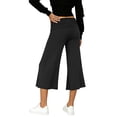 thumbnail image 5 of IYYVV Fold Over Capri Pants for Women Low Rise Wide Leg Yoga Capris Summer Cute Going Out Flowy Gaucho Pants Streetwear Black 3XL, 5 of 7