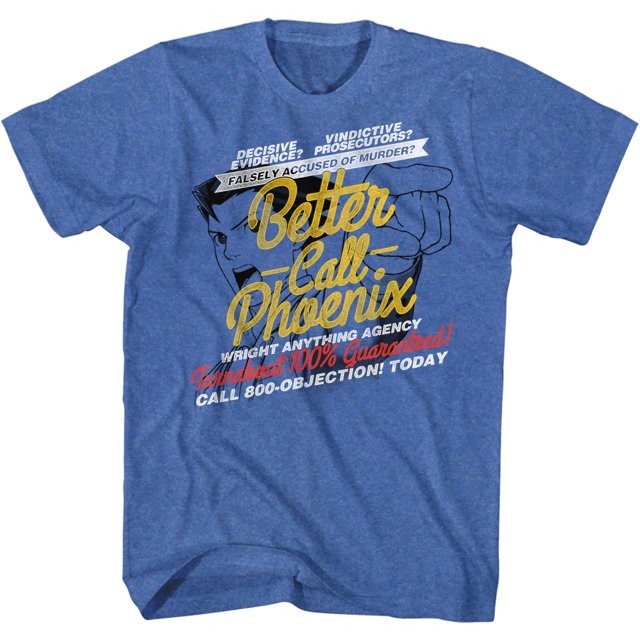 Ace Attorney Defense Trial Video Game Better Call Phoenix Adult T-Shirt Tee
