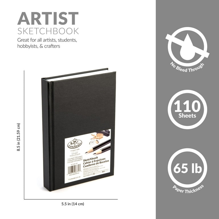Hardcover Sketch Book 2 Pack Drawing Books 5.5 x 8 Sketchbooks, 110  Sheets Hardbound Journal, Ideal for Pencils, Graphite, Charcoal, Pen
