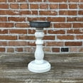 thumbnail image 3 of Parisloft Whitewashed Wood and Metal Pillar Candle Holder, Farmhouse Style, 8-7/8"H, 3 of 11