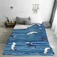 thumbnail image 5 of Sikiie Sharks on White Blue Striped Ultra-Soft Micro flannel Blanket Luxury All Seasons Warm Blanket for Bedding Sofa and Travel (4 sizes)-80"x60", 5 of 7
