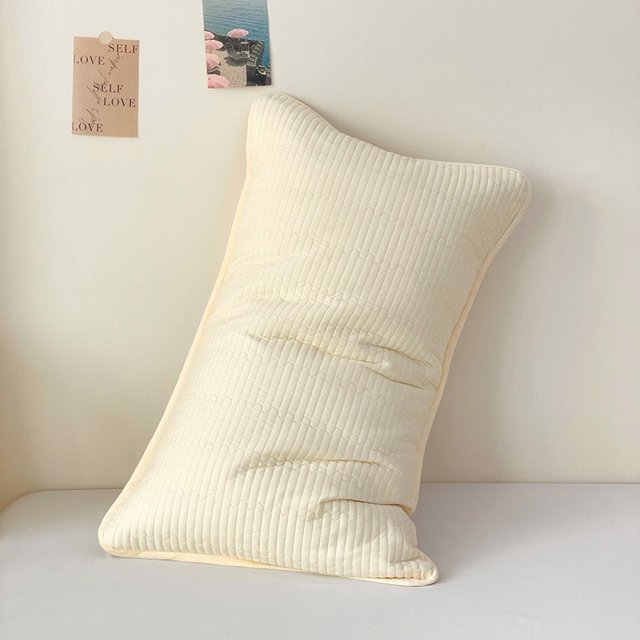 Xiao Hua 4 fundas de almohada acolchadas de algodón de color liso. Lo simple no es simple, fundas de almohada de algodón de alta calidad para dormir más tranquilo. 18,9 x 29,13 pulgadas (amarillo).