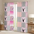 thumbnail image 2 of Homewish Jungle Animal Deer Blackout Curtains Set of 2 (52x84 Each),Colorful Rustic Flower Window Curtains,Pink Gray Curtains and Drapes For Girls Kids,Super Cozy Room Decor, 2 of 6