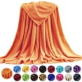 thumbnail image 4 of All Season Lightweight Microfiber Fluffy Blanket Orange - 50x60, 4 of 5