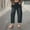 Black, variant on Women High Waisted Barrel Jeans Side Seamed Loose Fit Denim Pants with Pockets Straight Ankle Wide Leg Ripped Jeans Frayed Hem Stretchy Capri Denim Pants