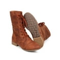 thumbnail image 4 of New Women Liliana Raylee-5 Distressed Mesh Cap Toe Zip Military Boot Size, 4 of 5