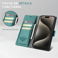 thumbnail image 4 of for iPhone 11 Wallet Case [RFID-Blocking] [Card Holder/Cash Slots] [Kickstand] [Magnetic Clasp], Advanced PU Leather Folio Flip Book Protective Shockproof Cover Women Men,Green, 4 of 11