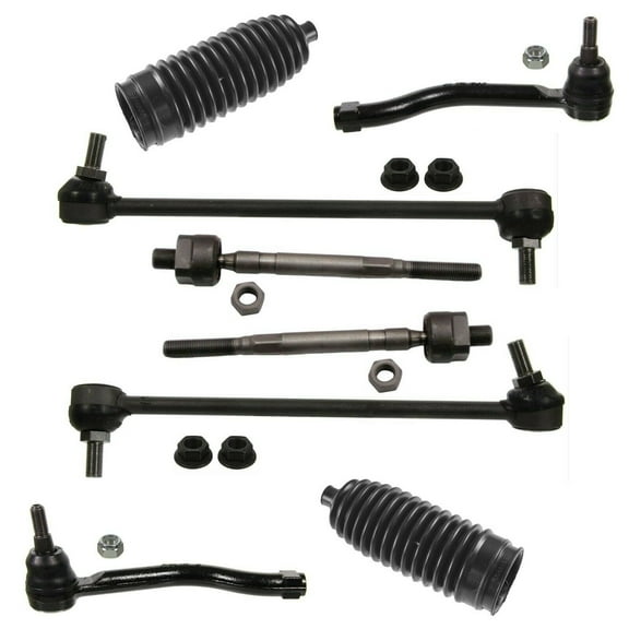 8 Pc Front Suspension Kit Sway Bar End Link Inner Outer Tie Rod Ends Bellow Boots Fits select: 2009-2014 NISSAN MAXIMA
