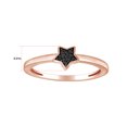 thumbnail image 7 of Black Natural Diamond Accent Star Ring For Women in 14K Rose Gold Plated 925 Sterling Silver Color Enhanced(0.03 Cttw,I2-I3 Clarity)-4, 7 of 7